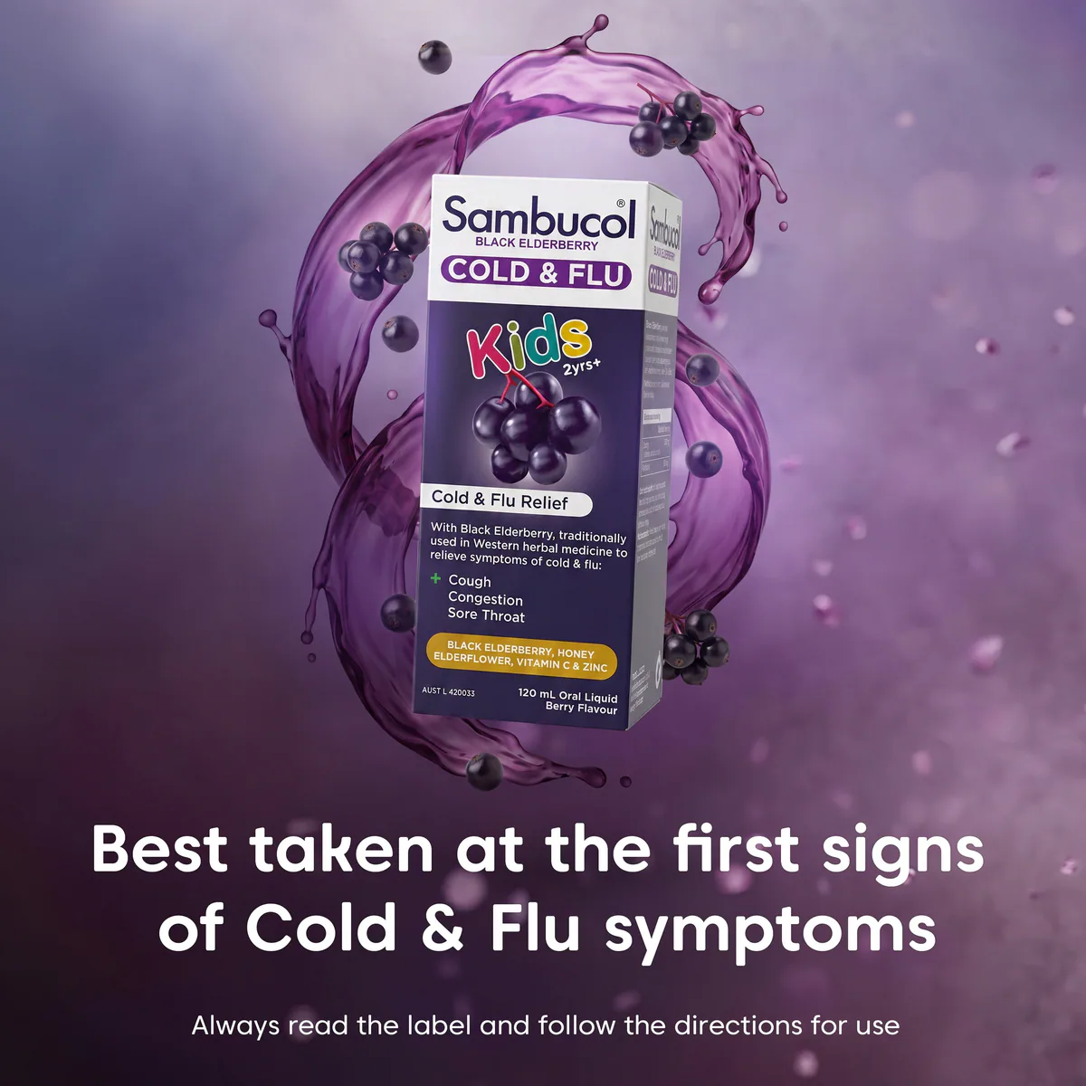 Thumbnail Sambucol Kids Cold & Flu Relief Liquid 120ml