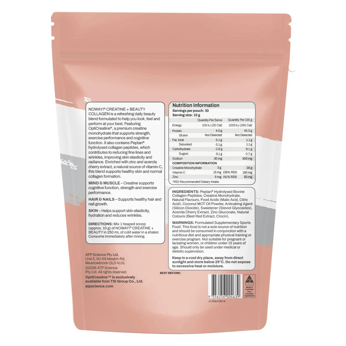 Thumbnail ATP Science Noway Creatine + Beauty Collagen Powder 300g