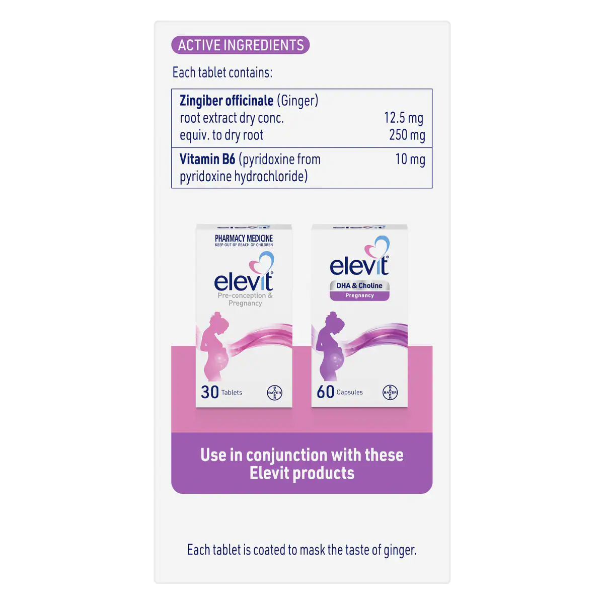 Thumbnail Elevit Morning Sickness Relief Pregnancy 60 Tablets