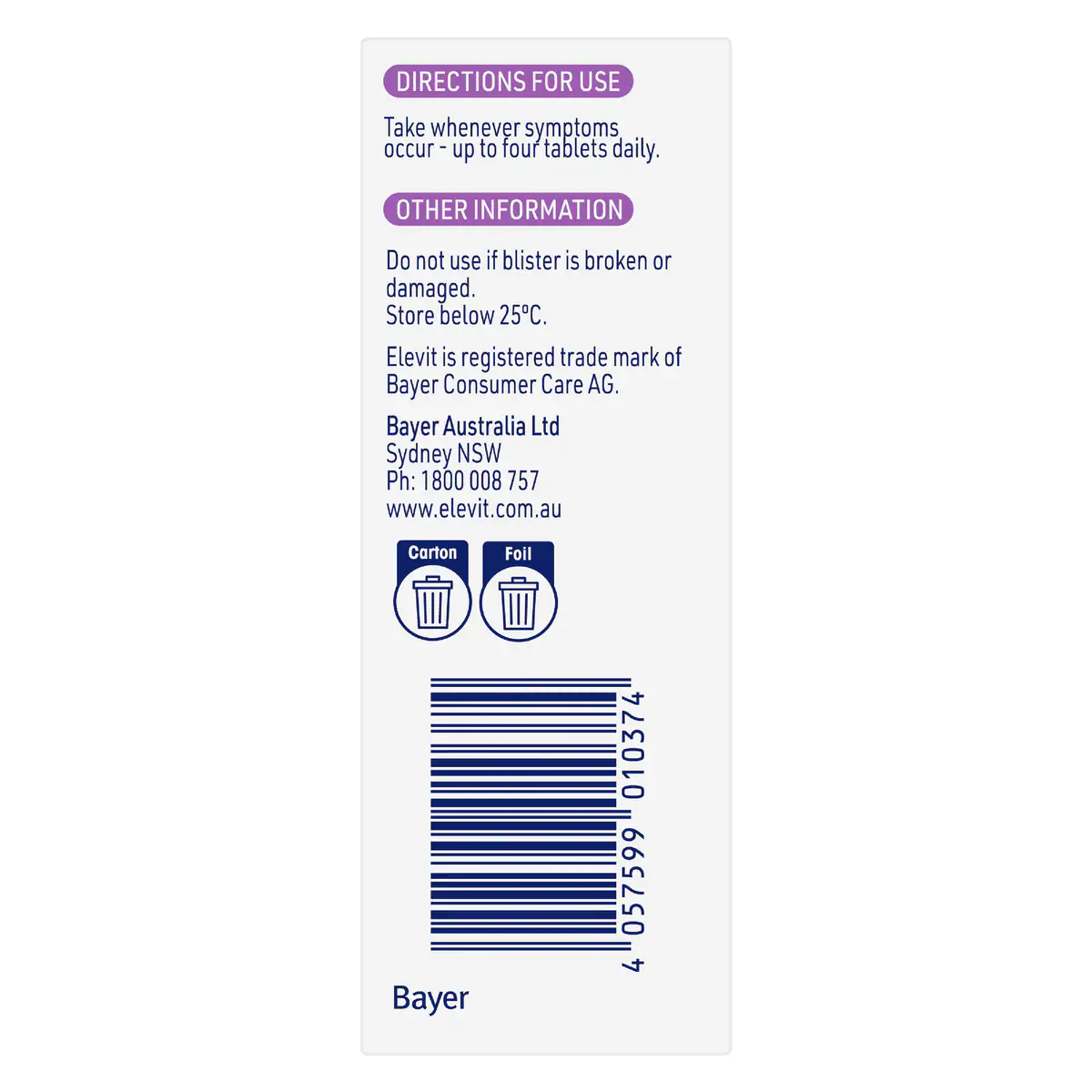 Thumbnail Elevit Morning Sickness Relief Pregnancy 60 Tablets