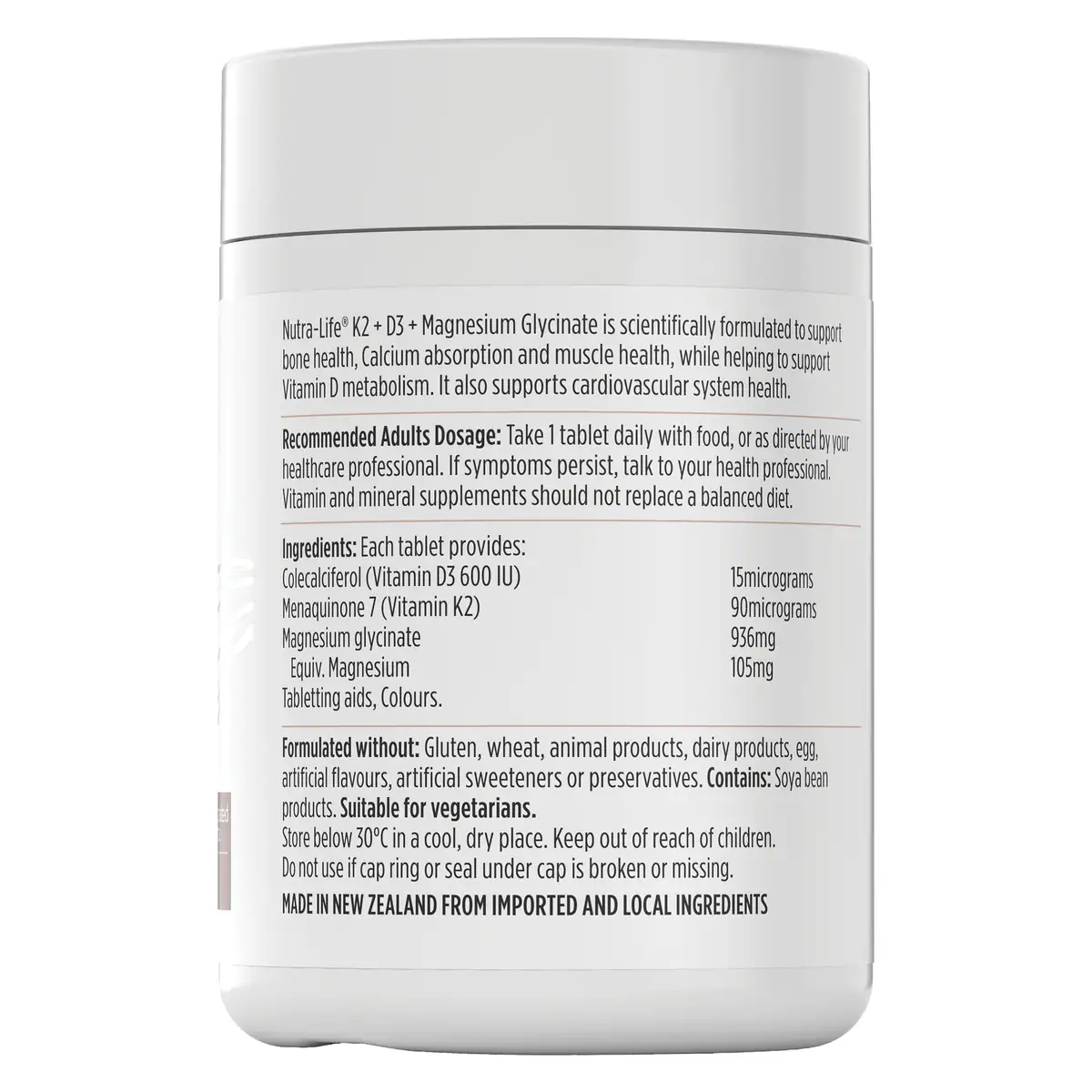 Thumbnail Nutra-Life K2 + D3 + Magnesium Glycinate 120 Tablets
