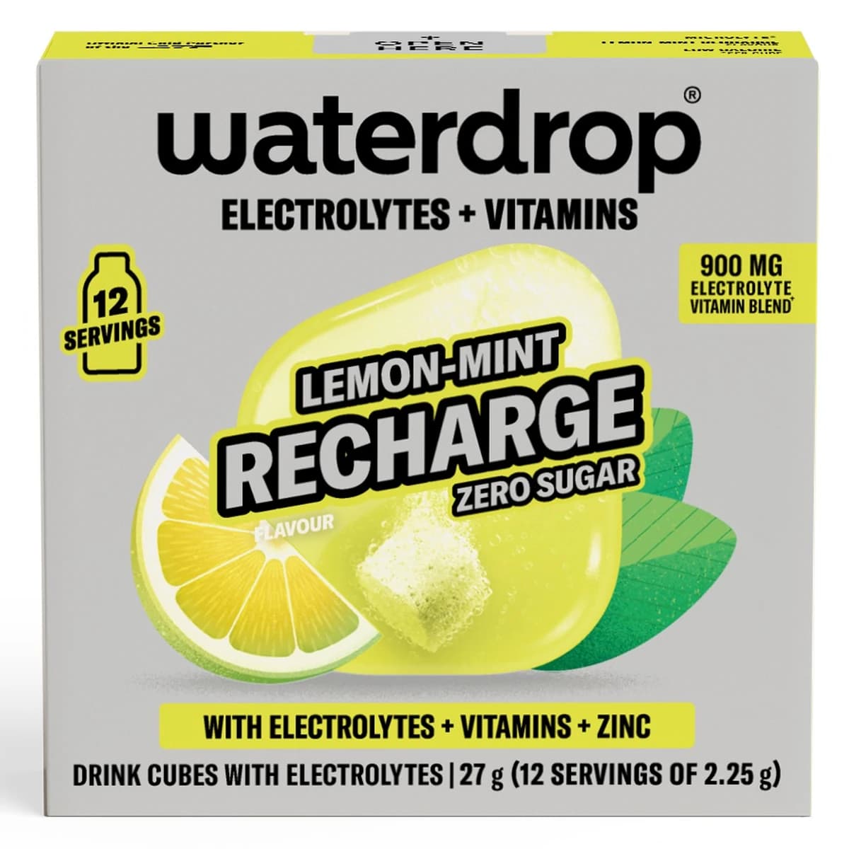 Thumbnail Waterdrop Electrolyte Drink Cubes Lemon Mint 12 Pack