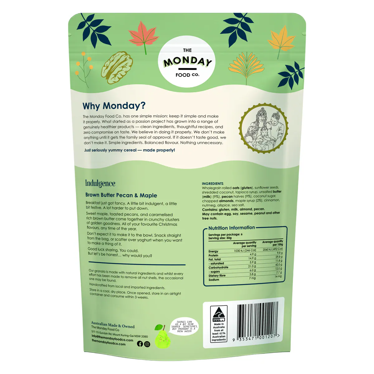 Thumbnail The Monday Food Co Brown Butter Pecan & Maple Granola 300g