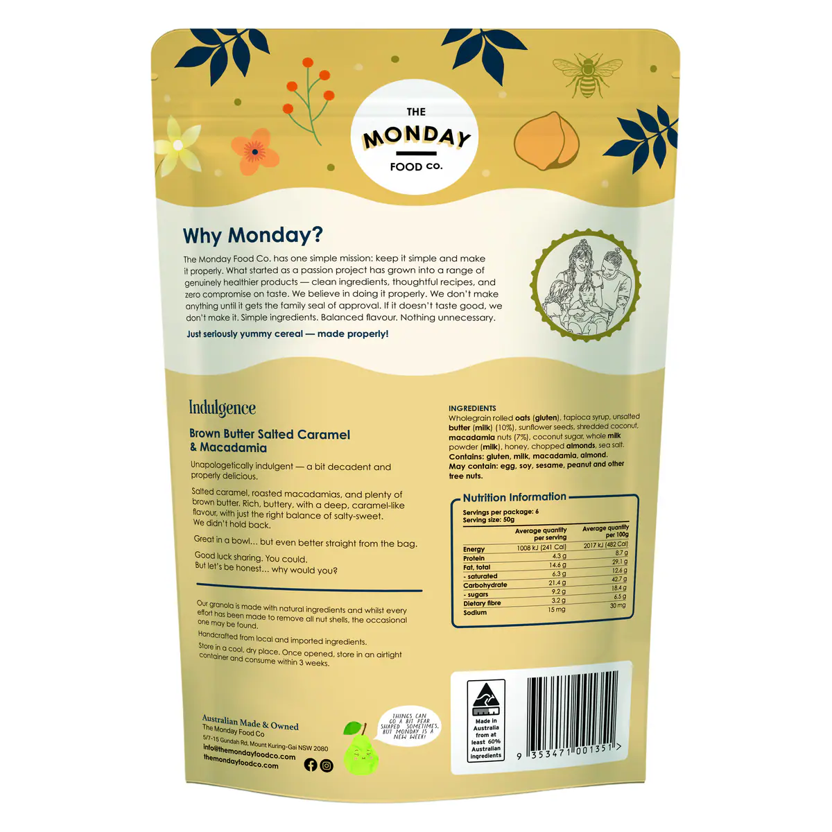 Thumbnail The Monday Food Co Brown Butter Salted Caramel & Macadamia 300g
