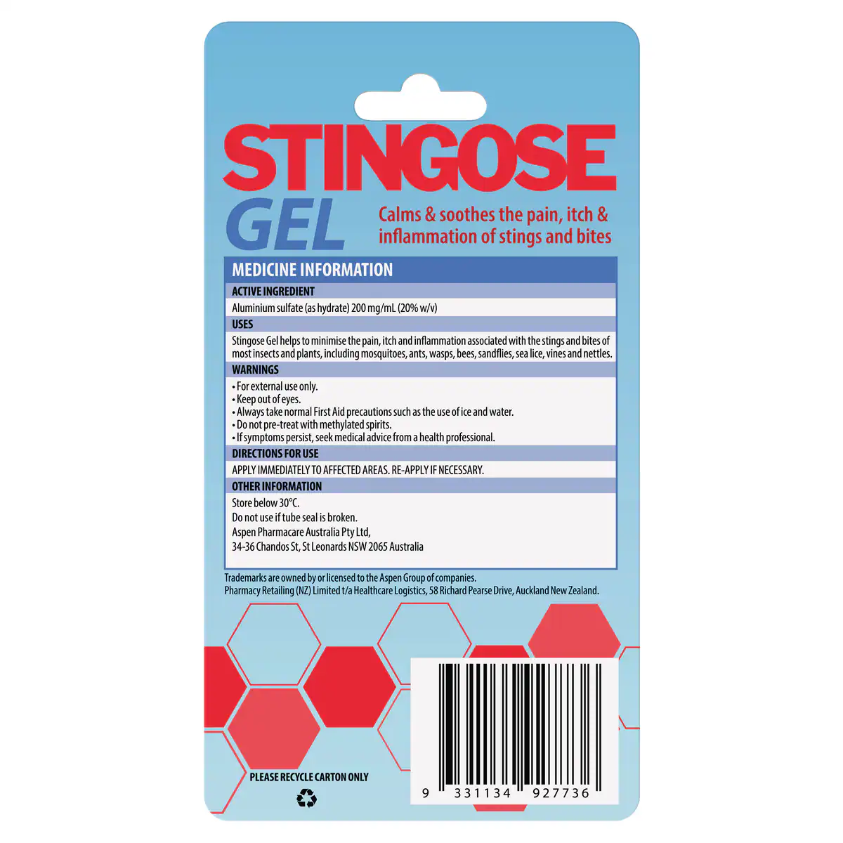Thumbnail Stingose Gel 25g