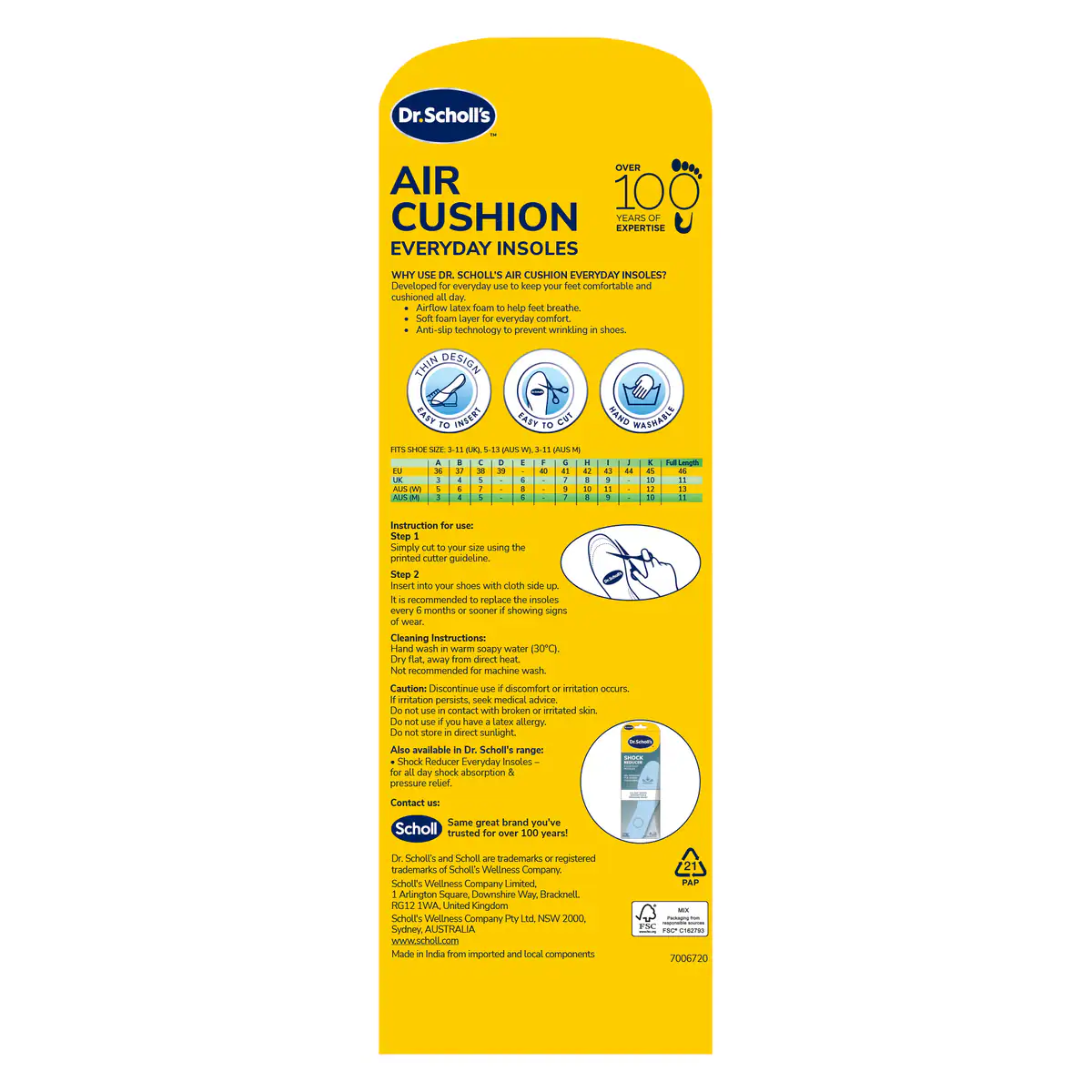 Thumbnail Dr.Scholl's Air Cushion Everyday Insoles 1 Pair