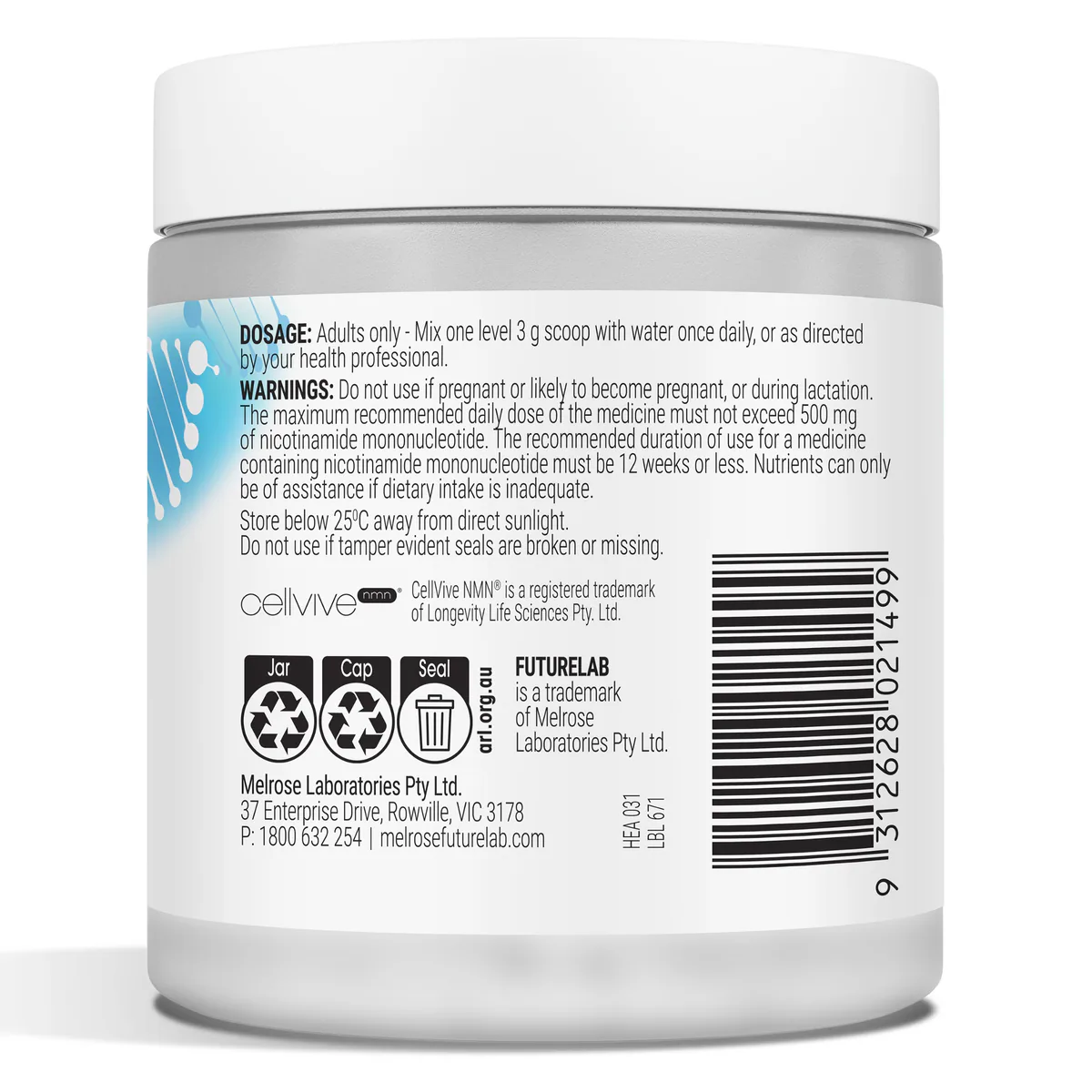 Thumbnail Melrose Futurelab 500mg NMN Powder 90g