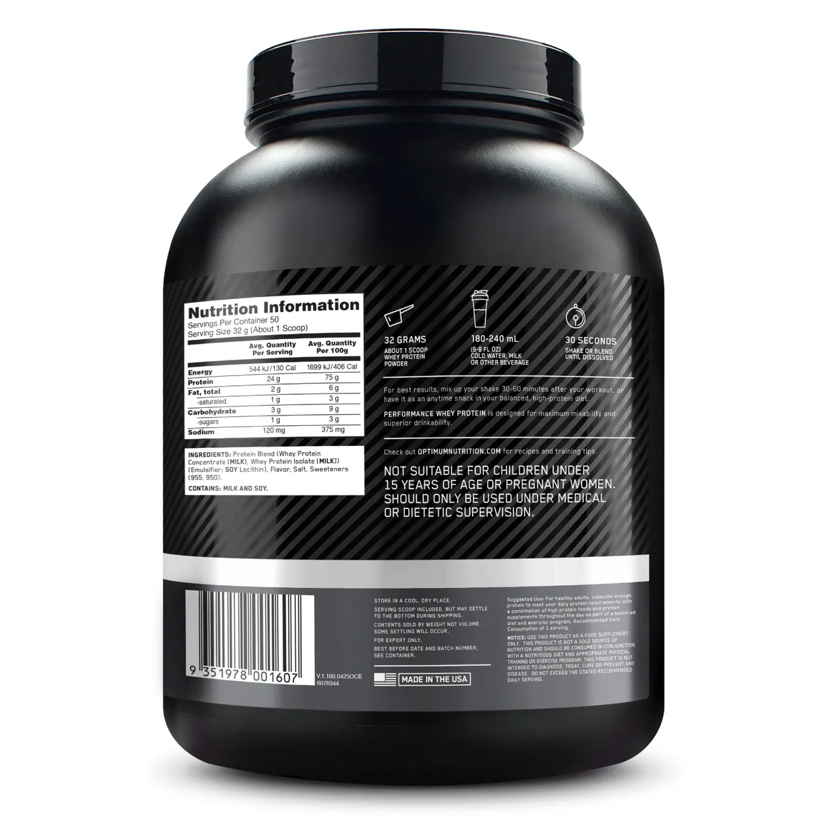 Thumbnail Optimum Nutrition Performance Whey Protein Vanilla 1.6kg