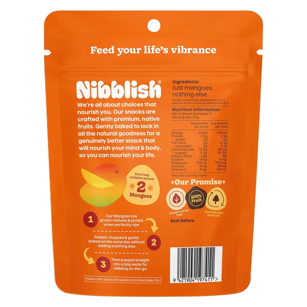 Thumbnail Nibblish Gently Baked Mango 80g