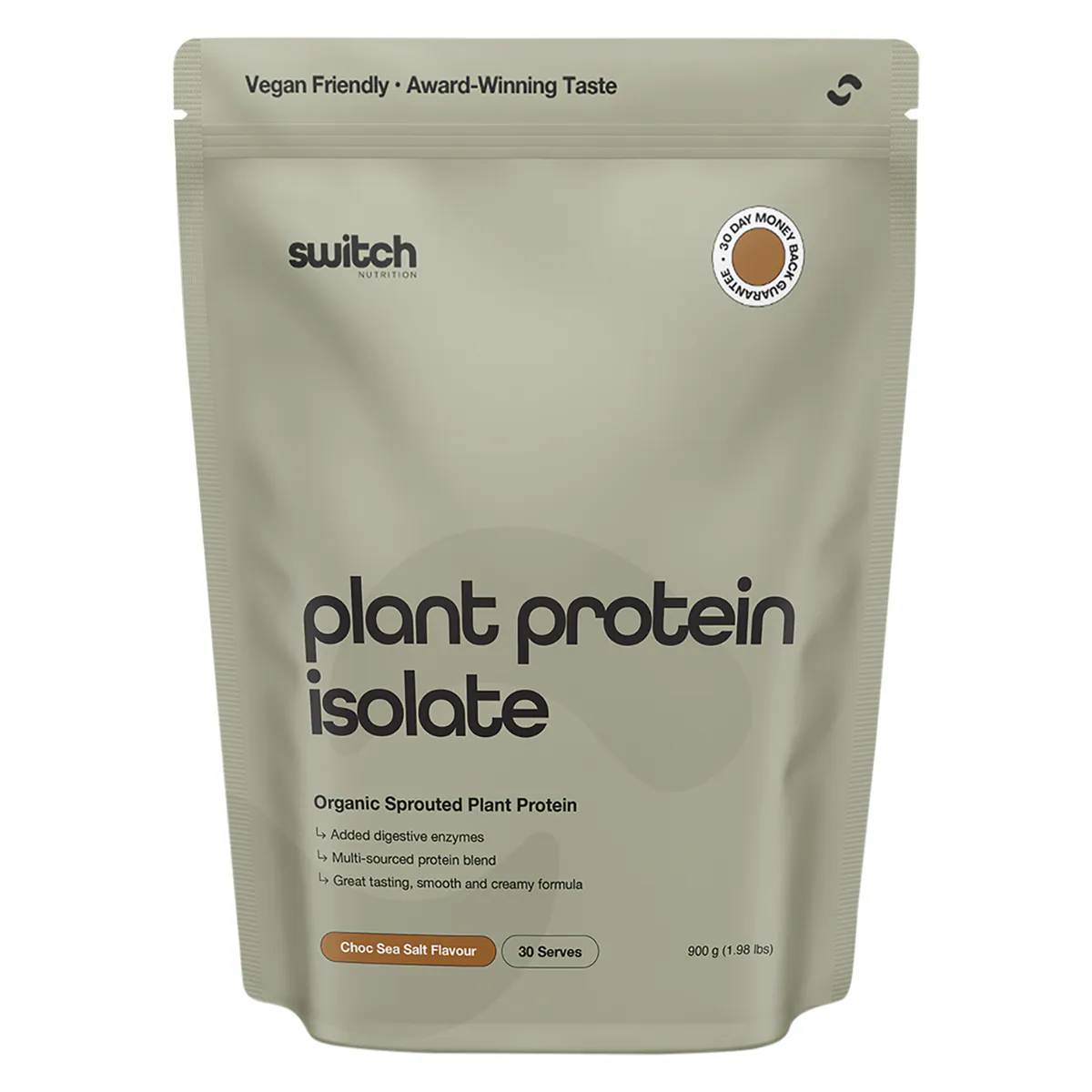 Thumbnail Switch Nutrition Organic Plant Protein Choc Sea Salt 900g