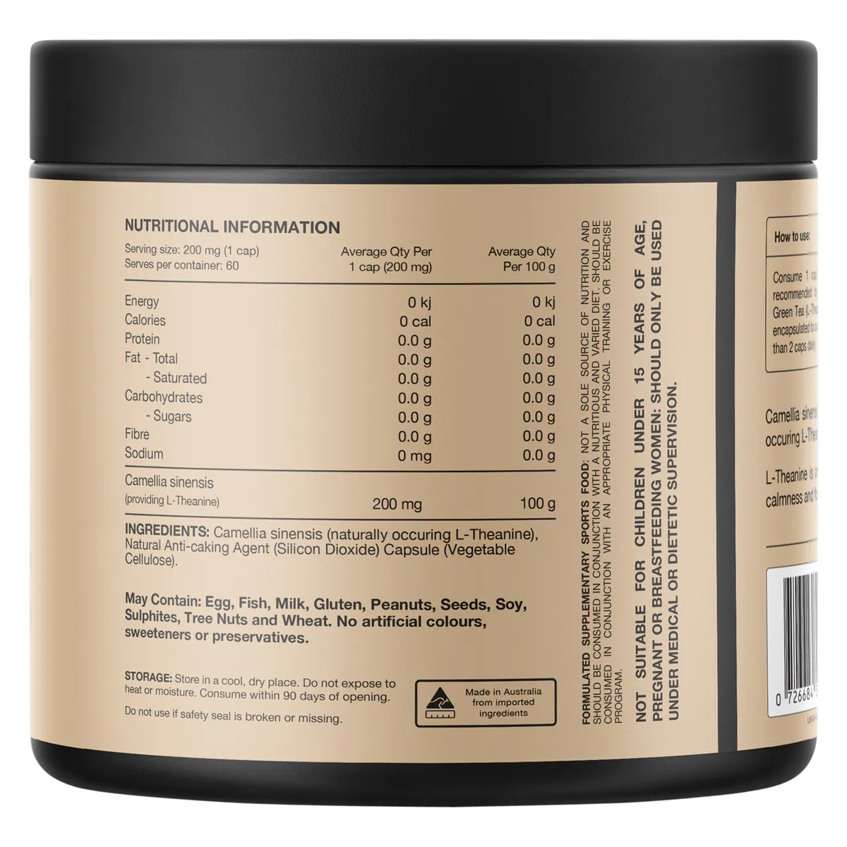 Thumbnail Switch Nutrition L-Theanine From Green Tea 60 Capsules
