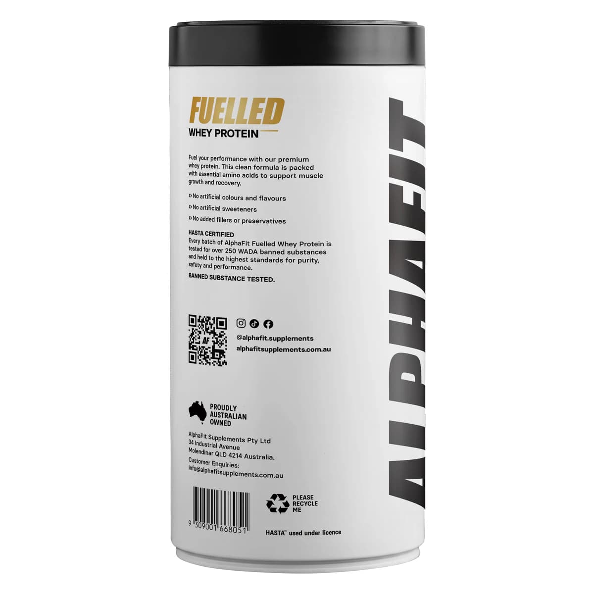 Thumbnail Alphafit Fuelled Whey Protein Powder Vanilla Ice Cream 925g