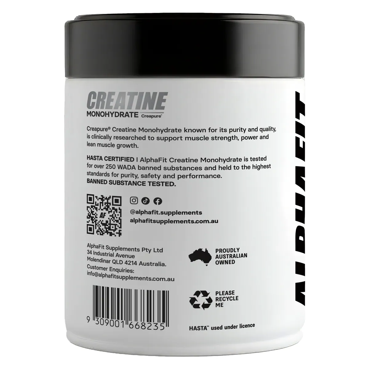 Thumbnail Alphafit Creapure Creatine Monohydrate Powder 300g