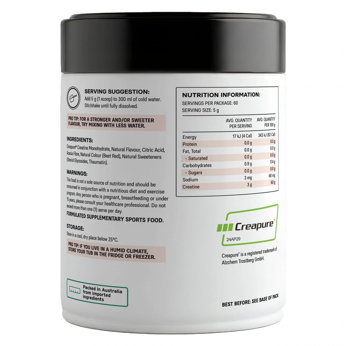 Thumbnail Alphafit Creapure Creatine Monohydrate Powder Raspberry Rush 300g
