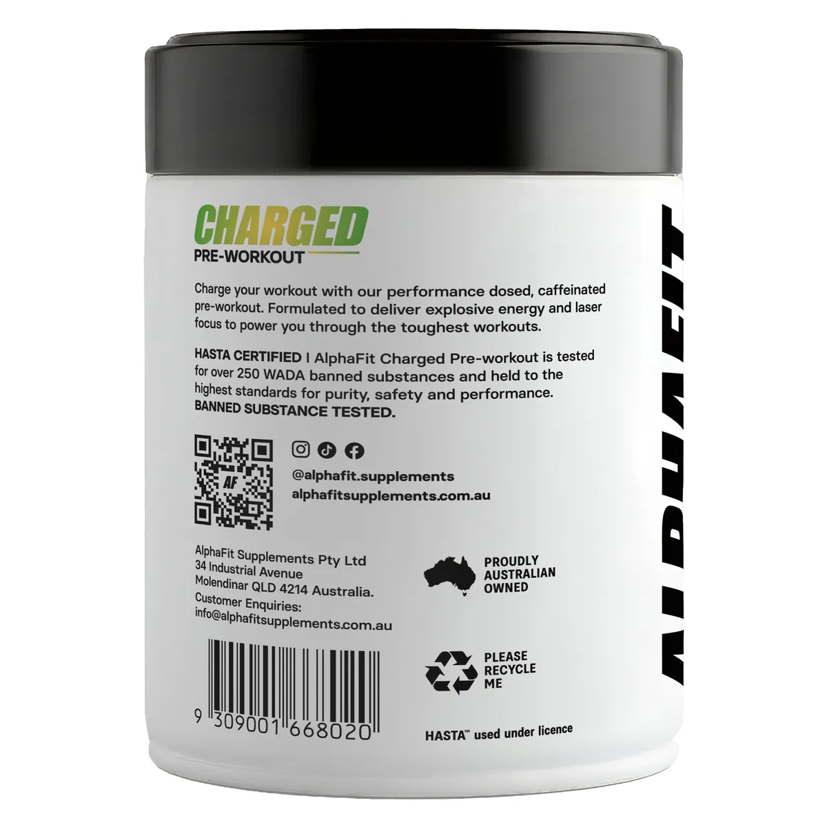 Thumbnail Alphafit Charged Pre-workout Pine Lime Splice 225g