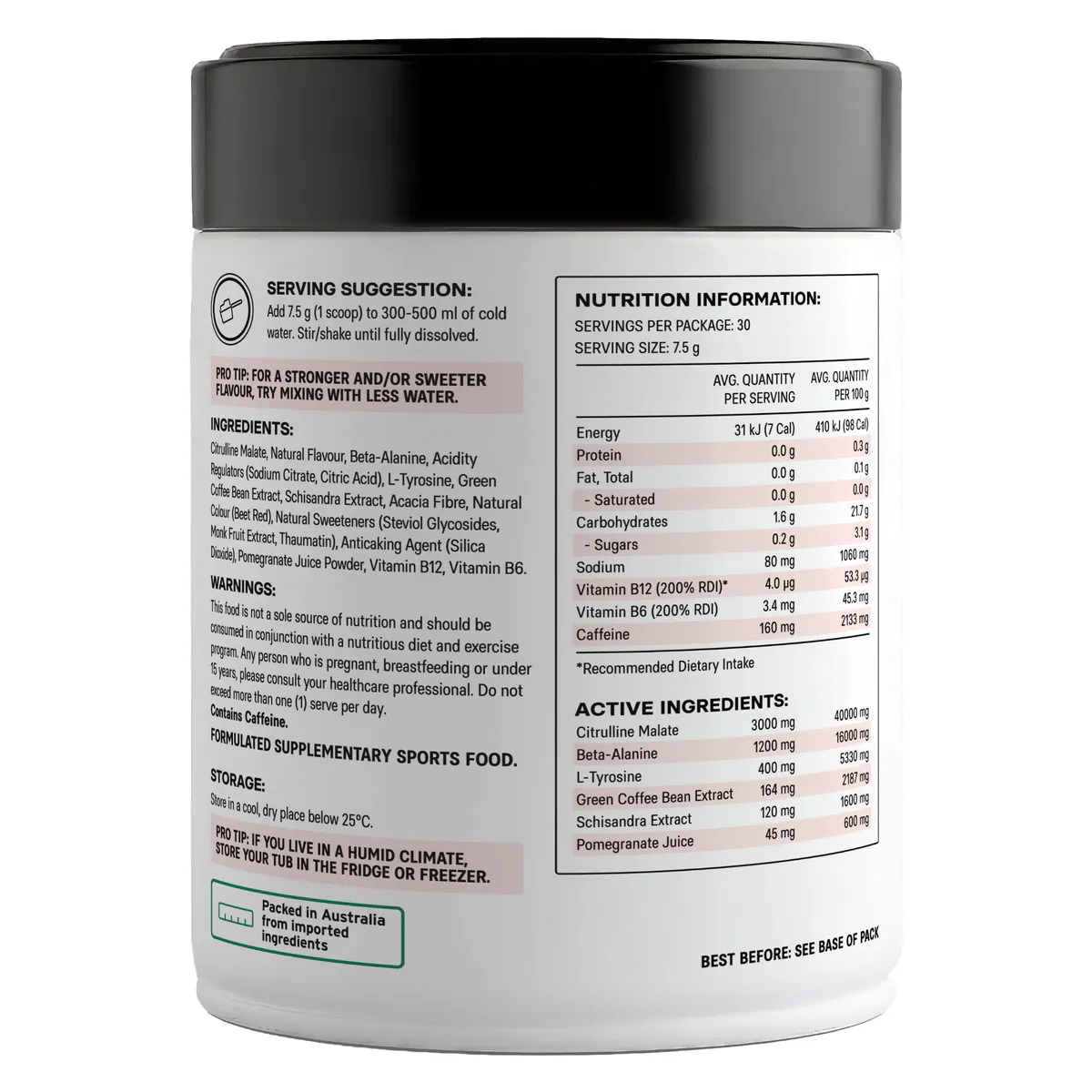 Thumbnail Alphafit Charged Pre-workout Raspberry Lemonade 225g