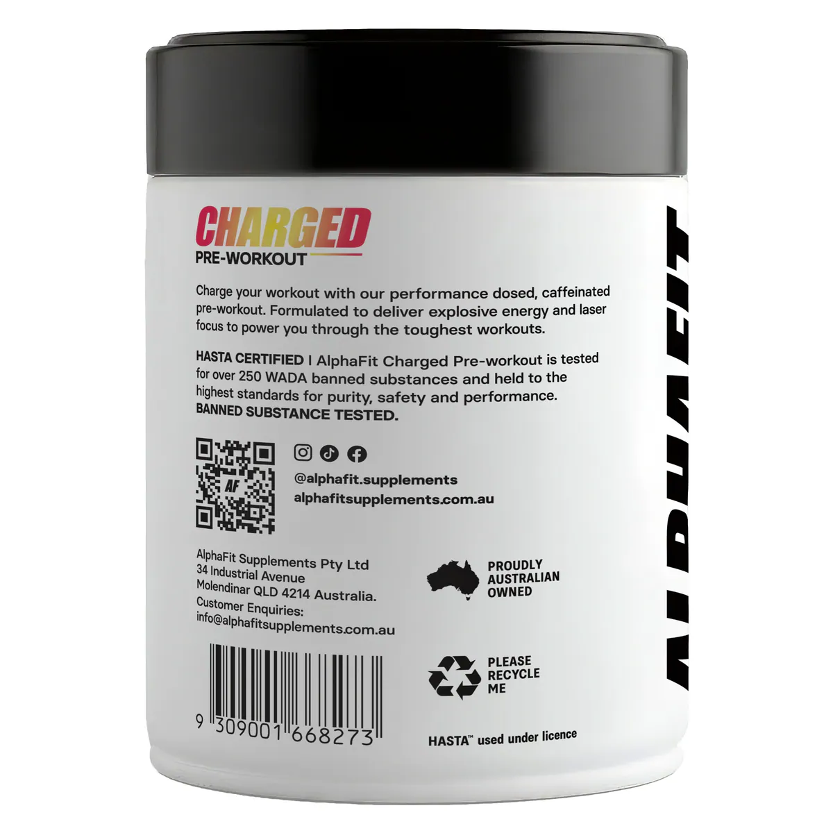 Thumbnail Alphafit Charged Pre-workout Raspberry Lemonade 225g