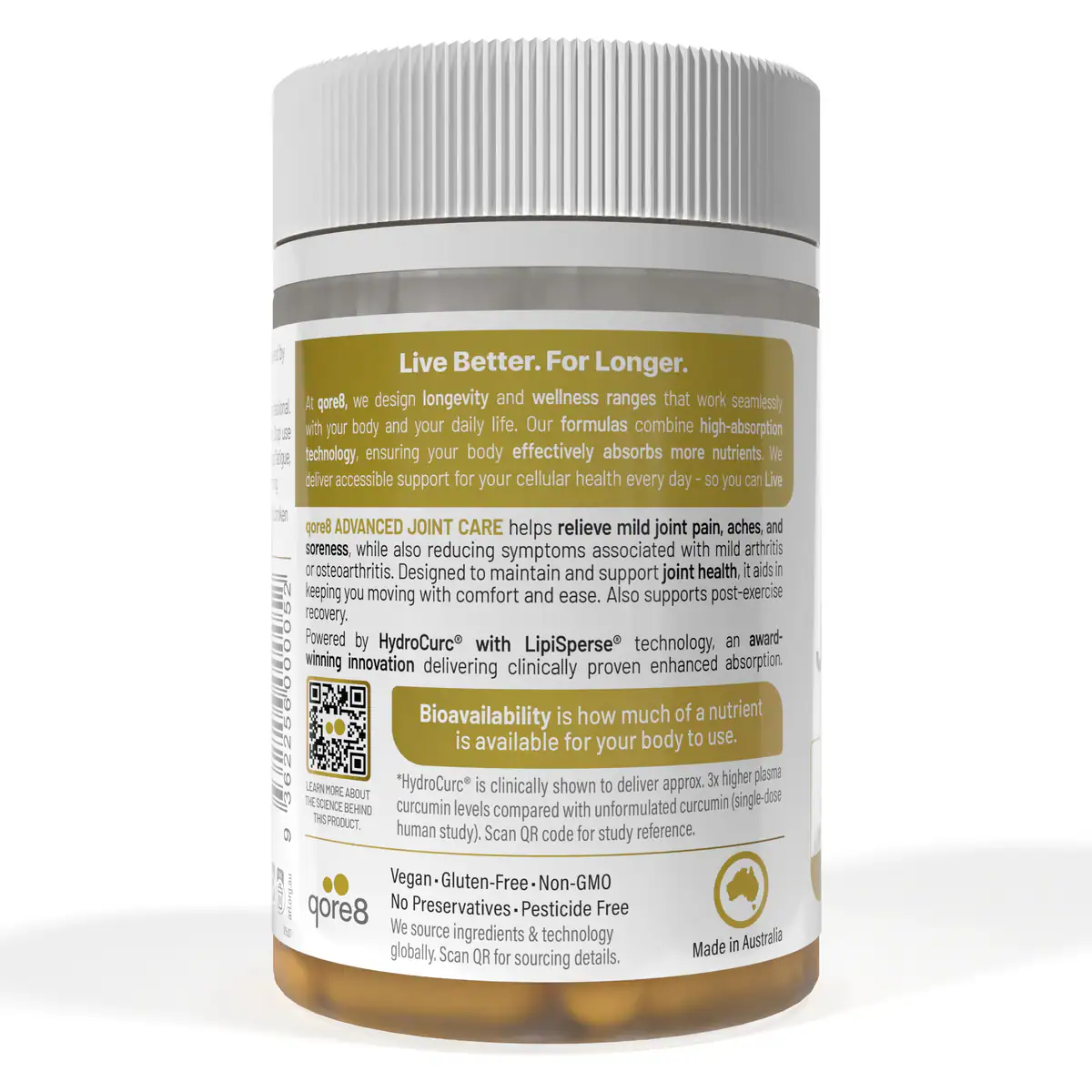 Thumbnail Qore8 Advanced Joint Care Curcumin 396mg 30 Vegan Capsules