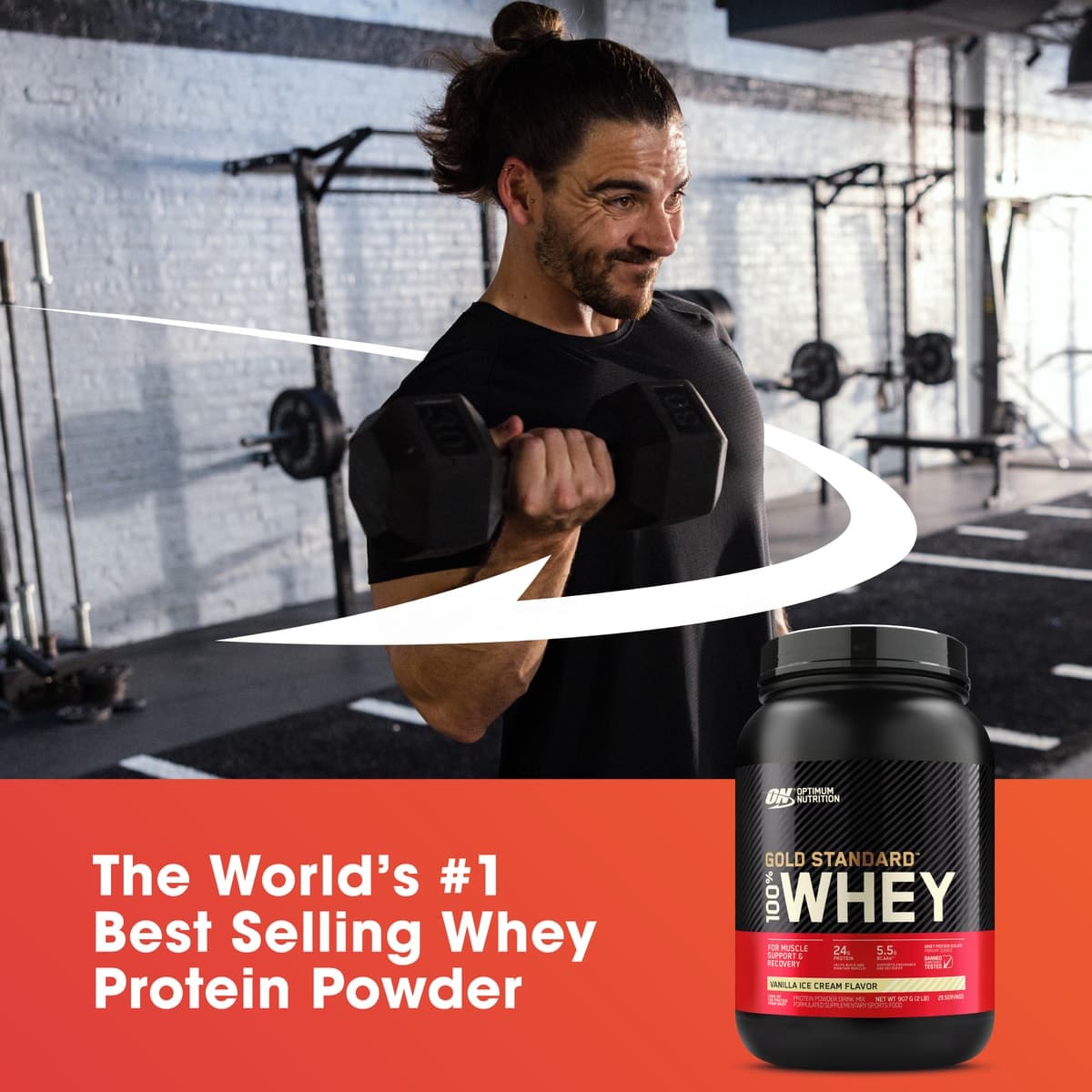 Thumbnail Optimum Nutrition Gold Standard Whey Protein Powder Banana Cream 907g