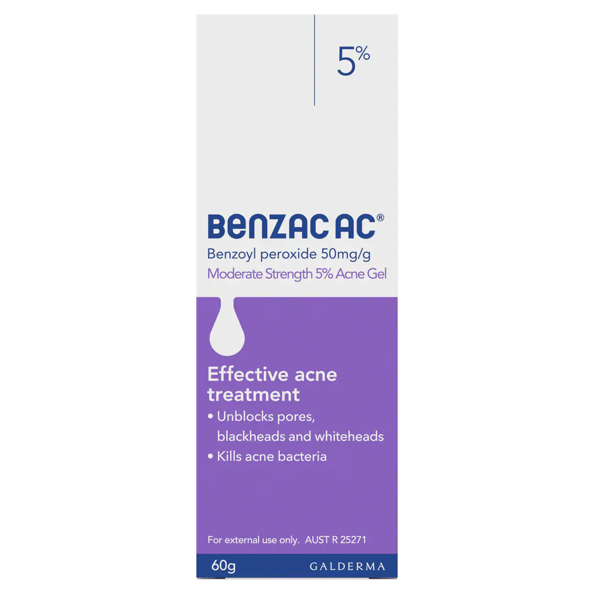 Thumbnail Benzac AC Moderate Strength 5.0% Acne Gel 60g