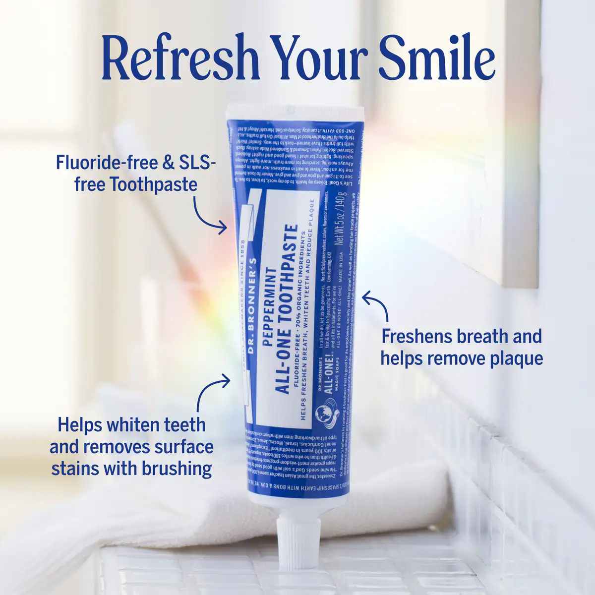 Thumbnail Dr Bronner's Peppermint All-One Toothpaste 140g