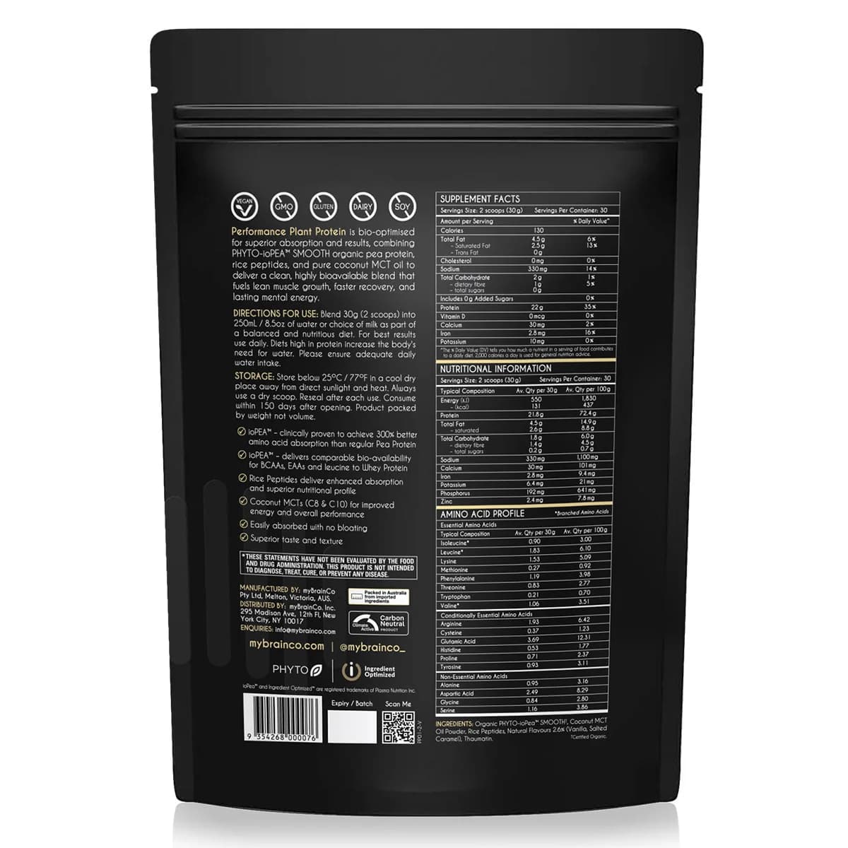 Thumbnail Mybrainco Plant Protein Powder Vanilla 900g