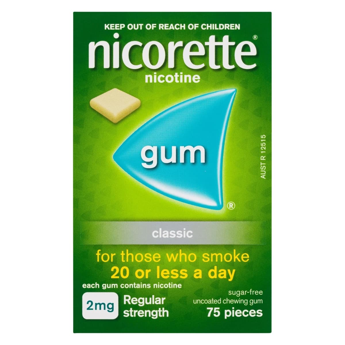 Thumbnail Nicorette Quit Smoking Nicotine Gum 2mg Classic 75 Pack