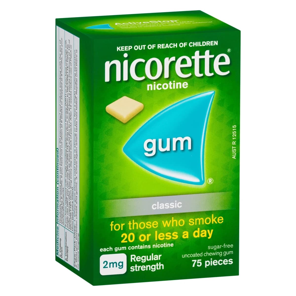 Thumbnail Nicorette Quit Smoking Nicotine Gum 2mg Classic 75 Pack