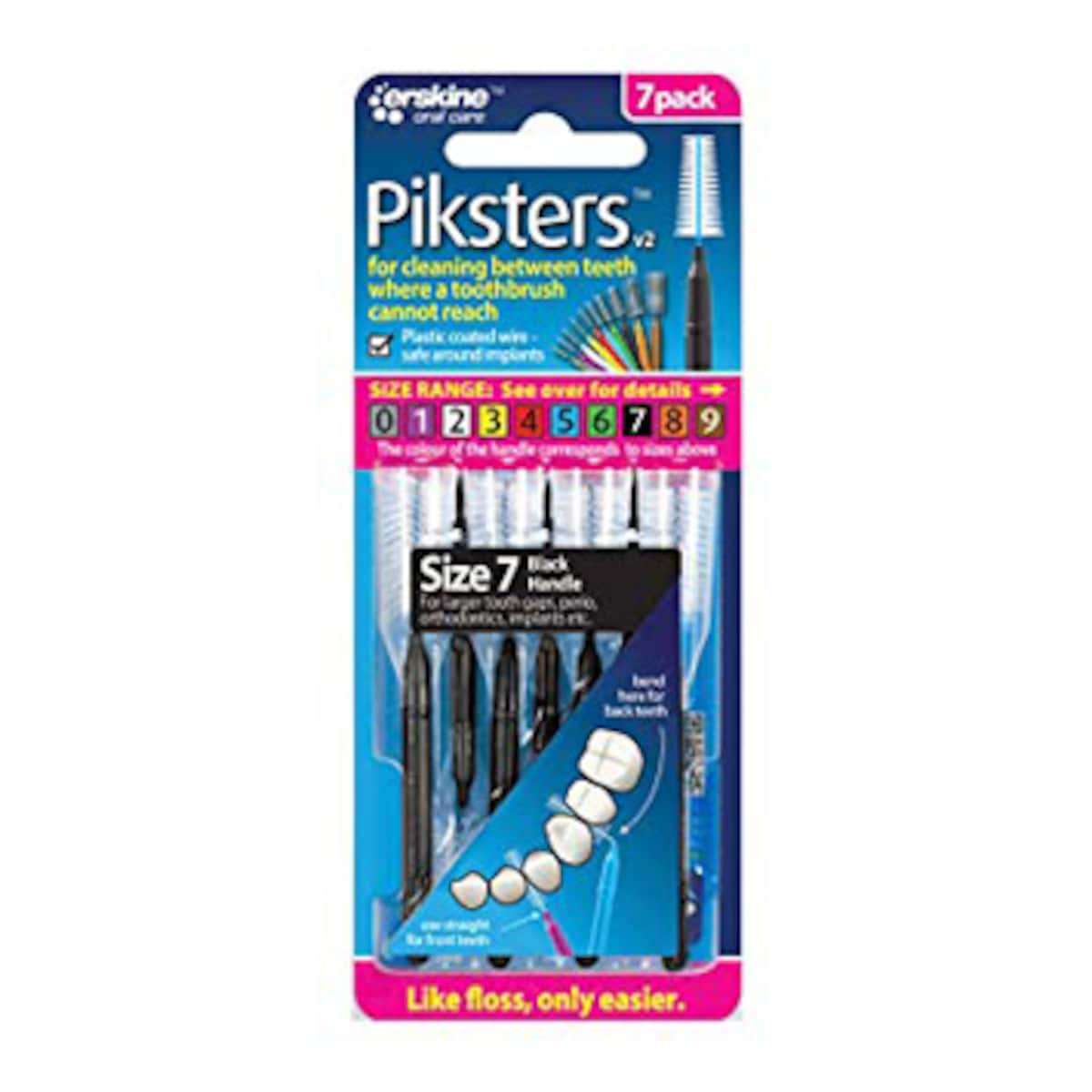 Thumbnail Piksters Interdental Brushes Size 7 Black 7 Pack