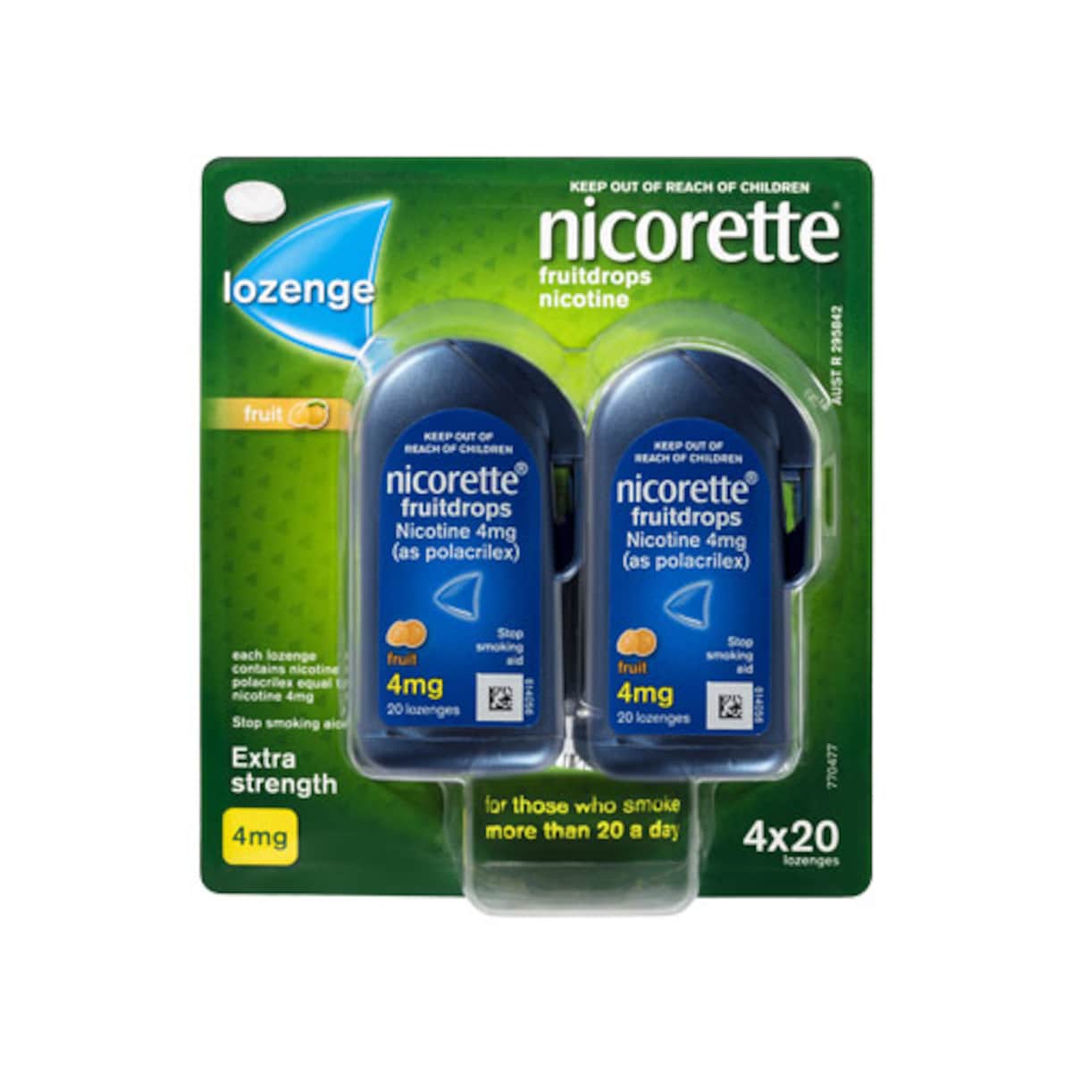 Thumbnail Nicorette Quit Smoking Fruitdrops 4mg 80 Nicotine Lozenges