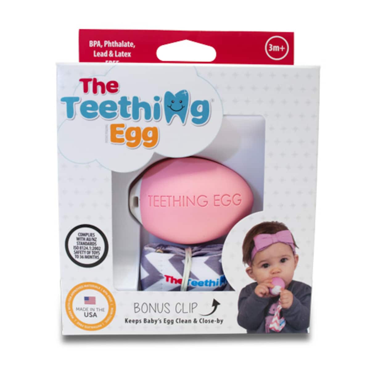 Thumbnail The Teething Egg Pink with Bonus Clip