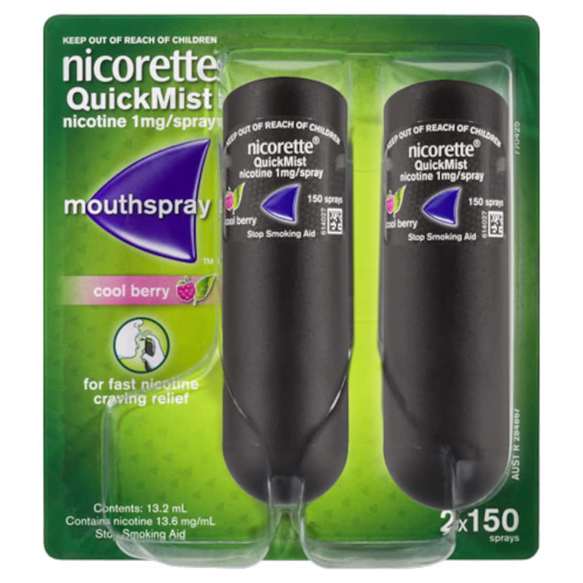Thumbnail Nicorette QuickMist Nicotine Mouth Spray Berry 2 x 150 Sprays