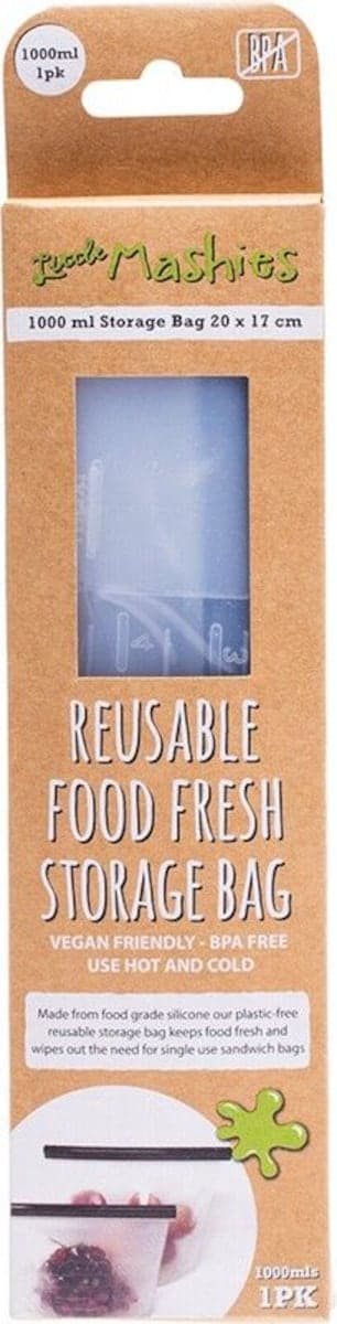 Thumbnail Little Mashies Reusable Food Silicone Storage Bag Large (1000ml)