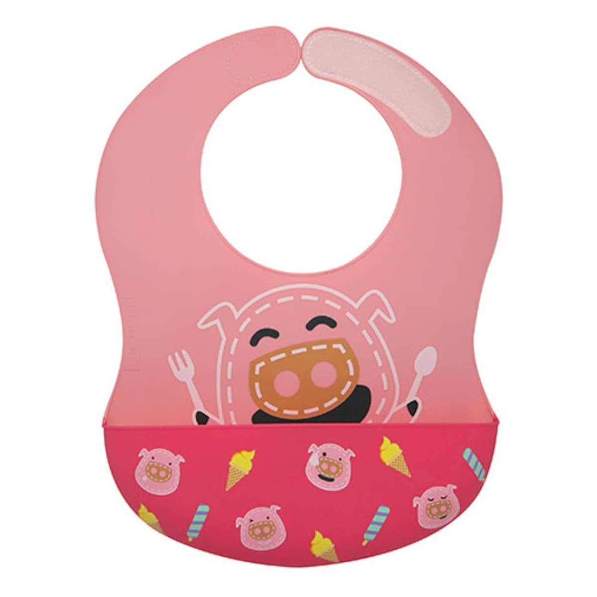 Thumbnail Marcus & Marcus Wide Coverage Silicone Baby Bib Pink