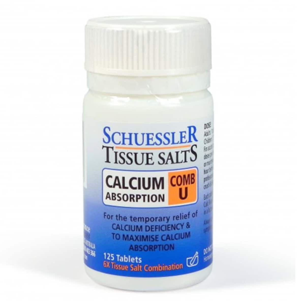 Thumbnail Schuessler Tissue Salts Comb U Calcium Absorption 125 Tablets