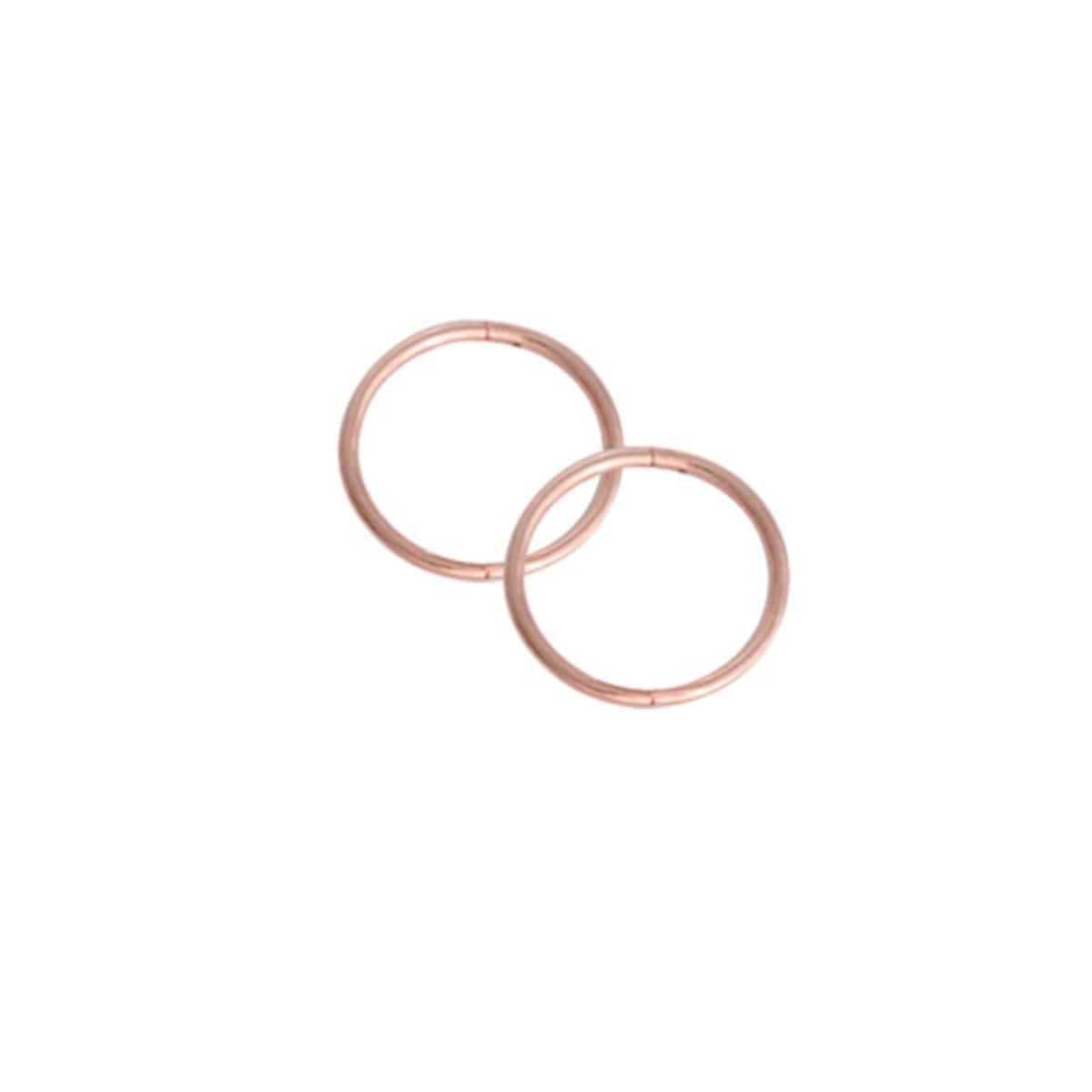 Thumbnail Studex Plain Medium 14mm Sleeper Earring Rose Gold 1 Pair