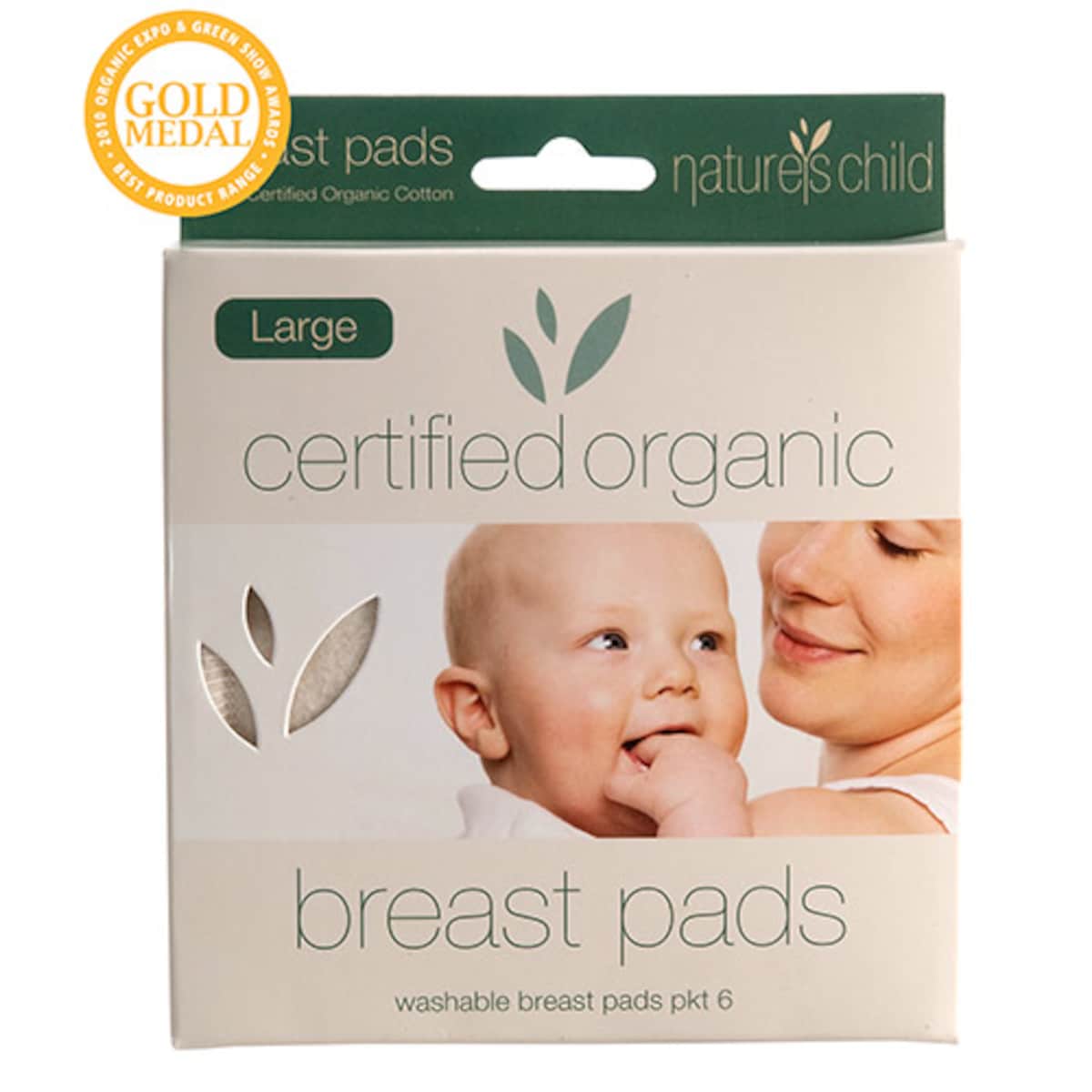 Thumbnail Nature's Child Organic Reusable Breast Pads Large 6 Pack