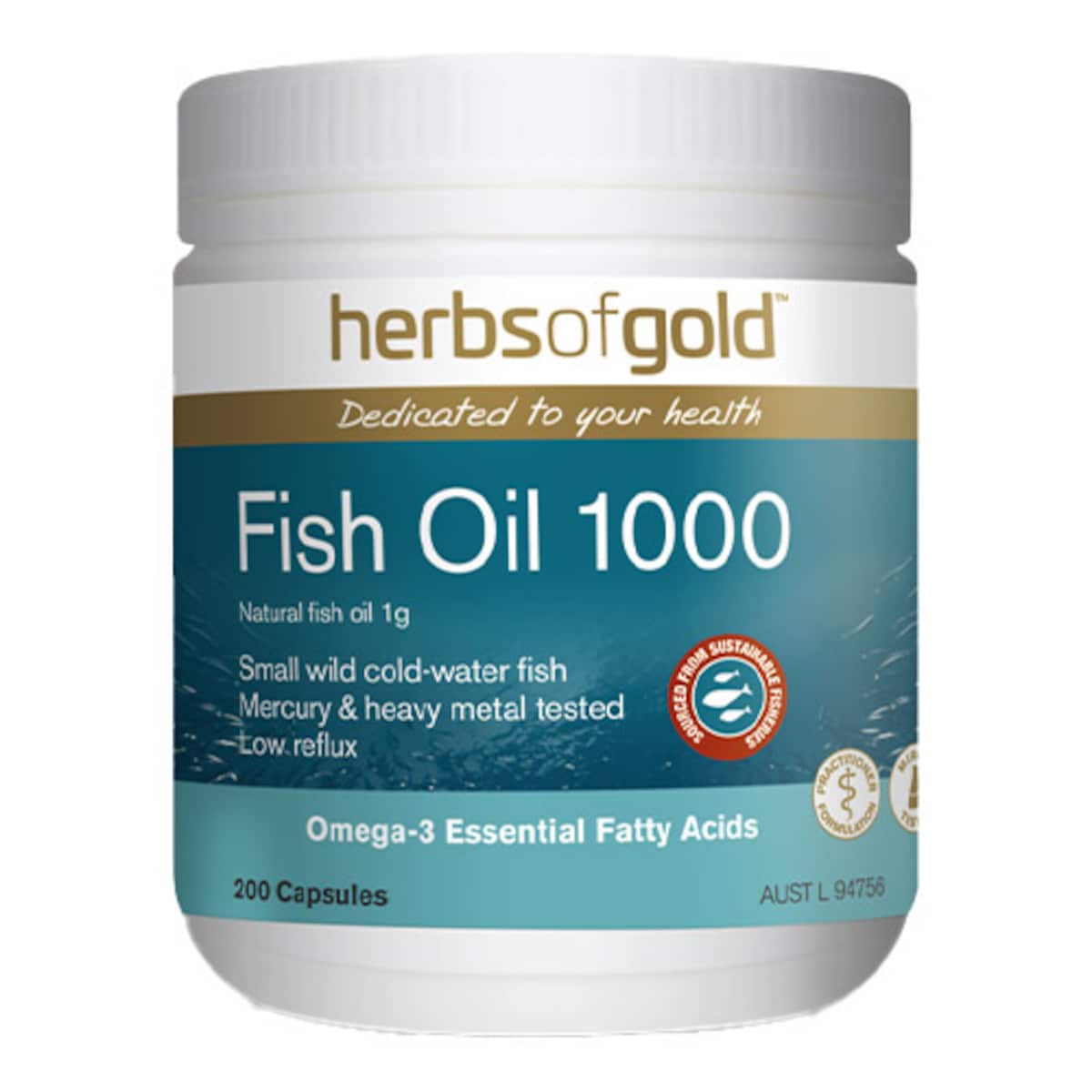 Thumbnail Herbs of Gold Fish Oil 1000 200 Capsules