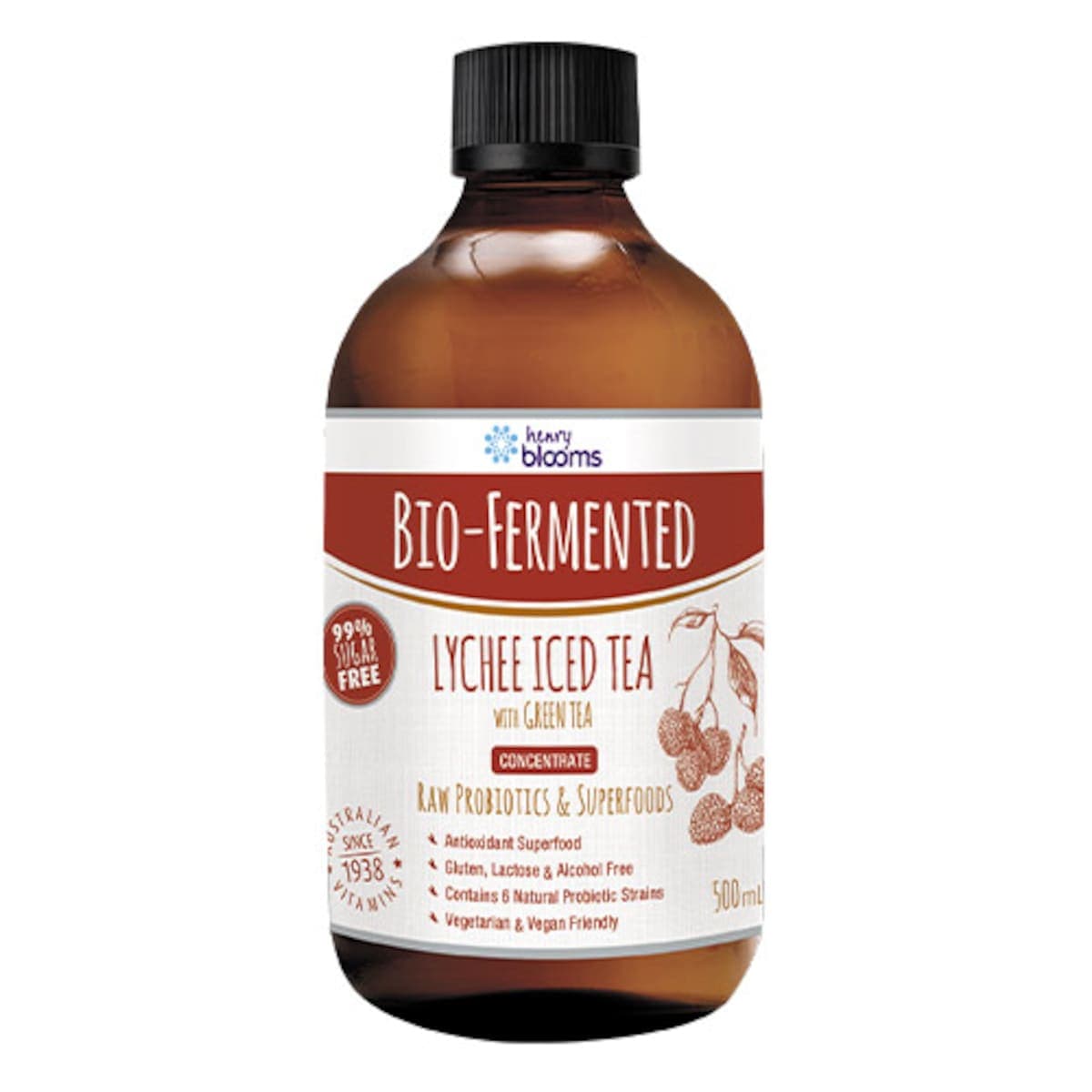 Thumbnail Henry Blooms Bio Fermented Lychee Iced Tea with Green Tea 500ml