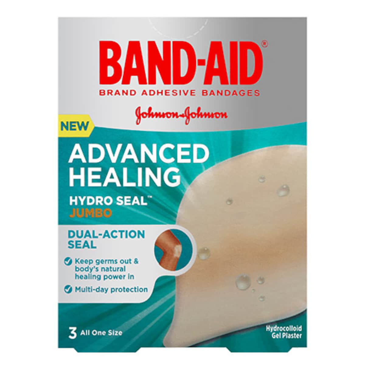 Thumbnail Band-Aid Advanced Healing Hydro Seal Jumbo Gel Plasters 3 Pack