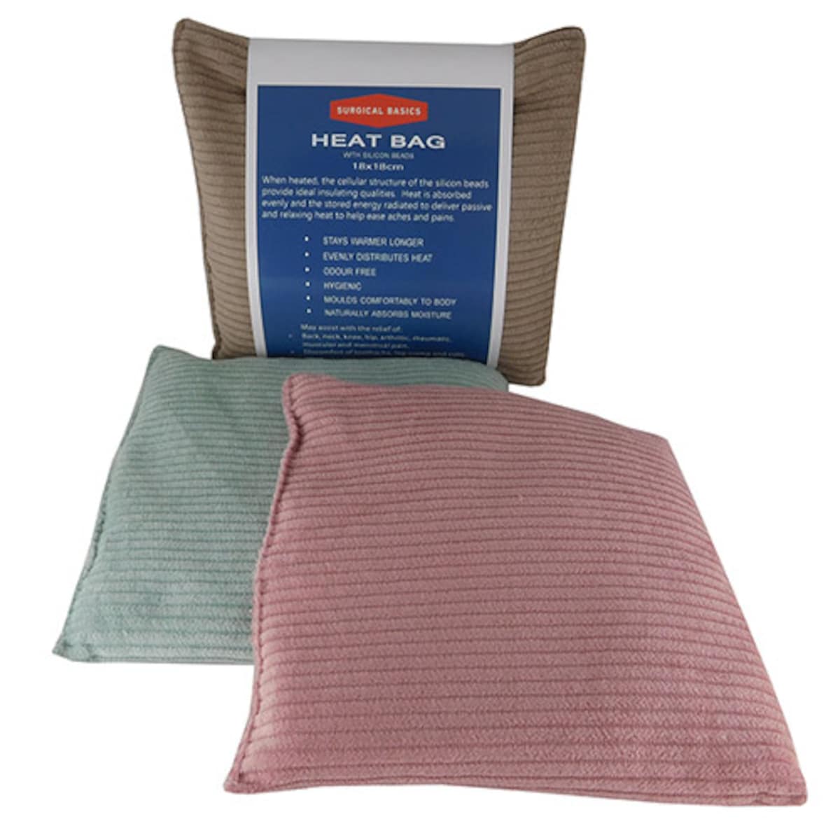 Thumbnail Surgical Basics Corduroy Silicone Heat Bag 18cm x 18cm Assorted Colours