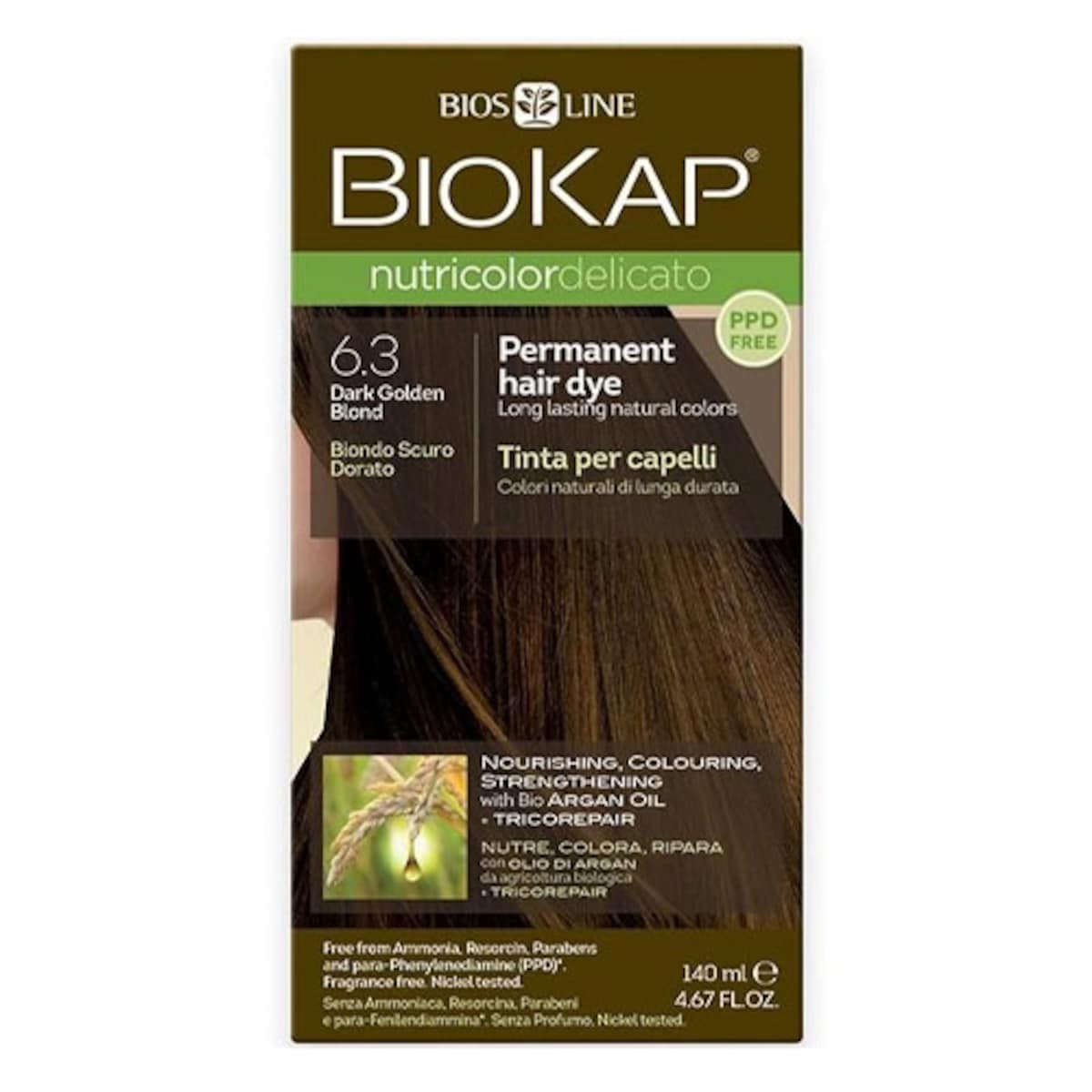 Thumbnail Biokap Nutricolor Delicato 6.3 Dark Golden Blonde 140ml