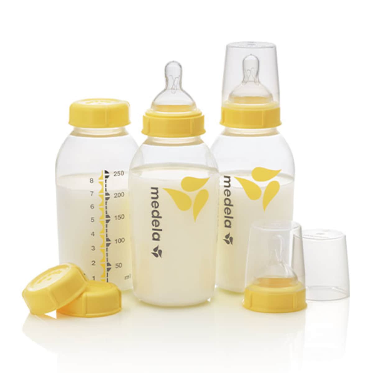 Thumbnail Medela Breastmilk Bottle 250ml with Wide Base Medium Flow Teat 3 Pack