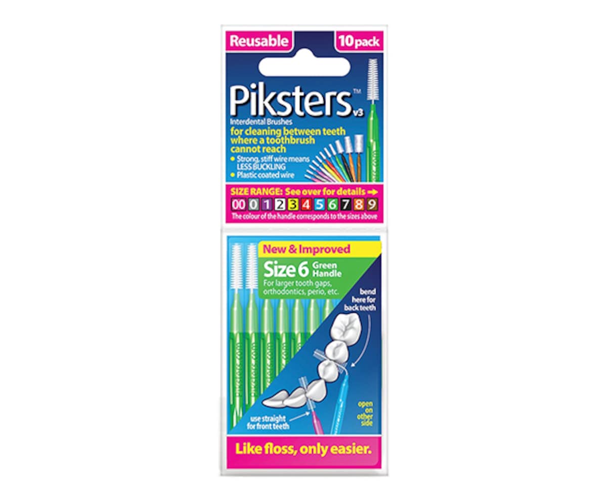 Thumbnail Piksters Interdental Brushes Size 6 Green 10 Pack