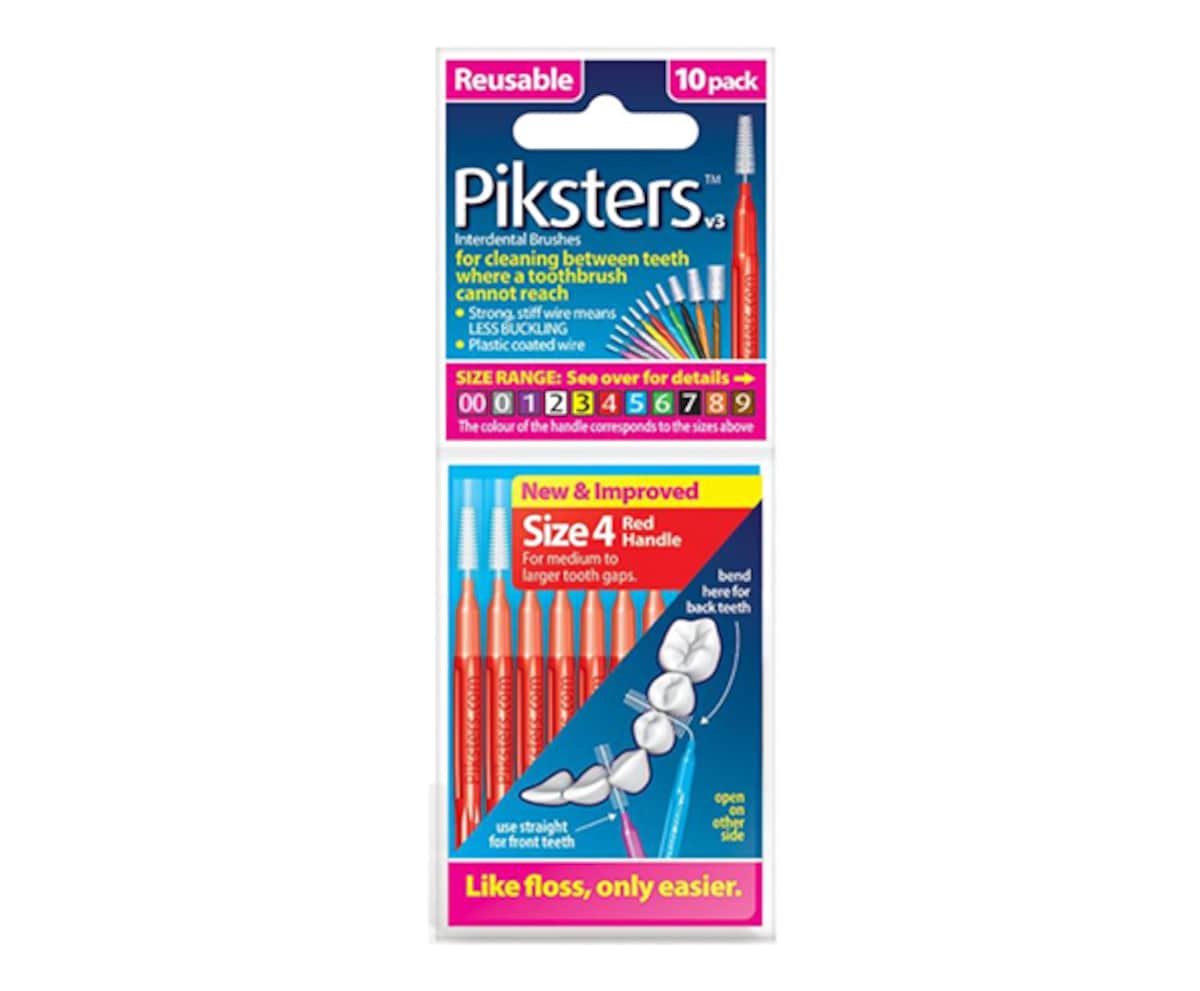 Thumbnail Piksters Interdental Brushes Size 4 Red 10 Pack