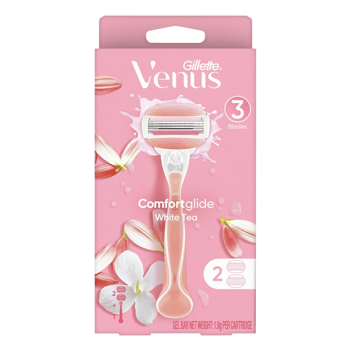 Thumbnail Gillette Venus Comfortglide White Tea Razor Handle + 2 Blade Refills