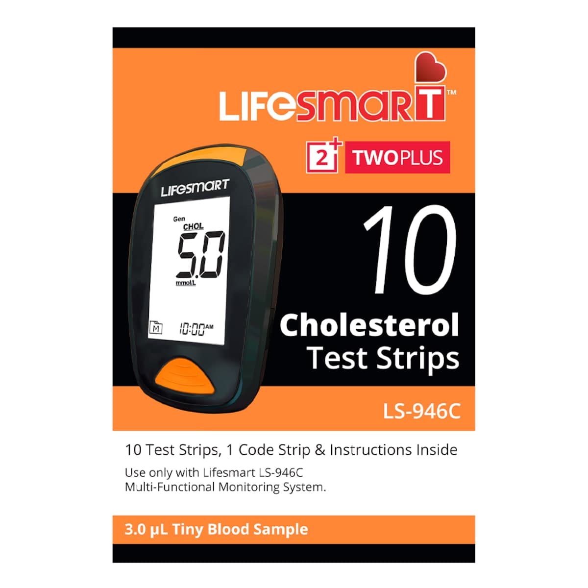 Thumbnail LifeSmart TwoPlus Cholesterol Test Strips 10 Strips