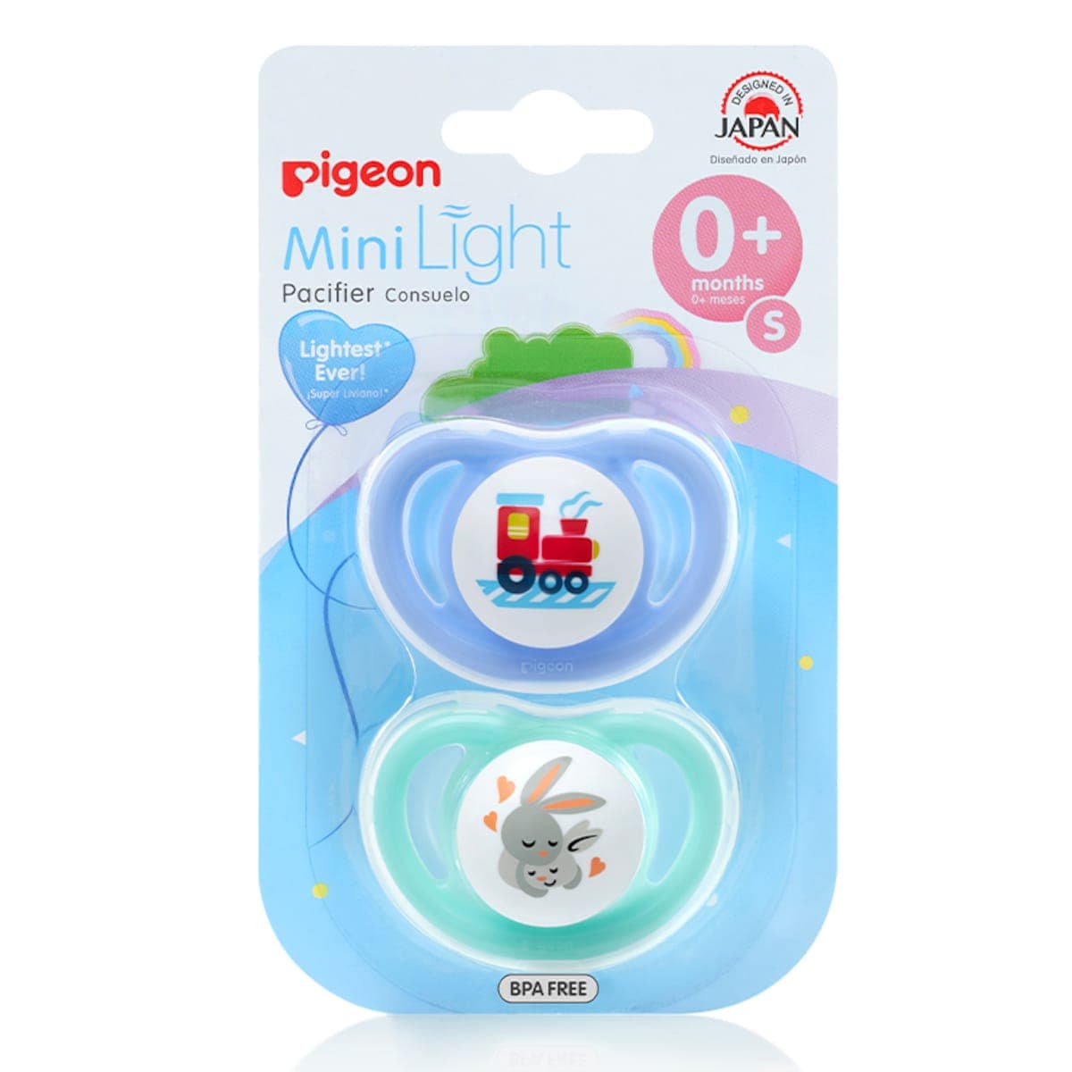 Thumbnail Pigeon Mini Light Pacifier Small (0+ Months) 2 Pack Assorted Colours