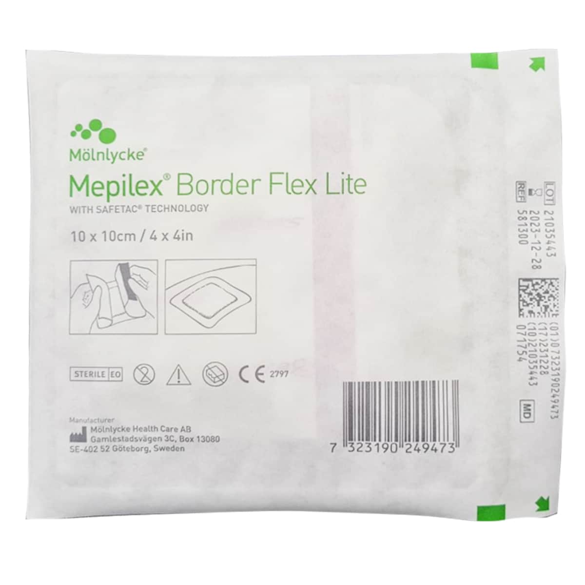 Thumbnail Mepilex Border Flex Lite Wound Dressing 581300 10cm x 10cm Single