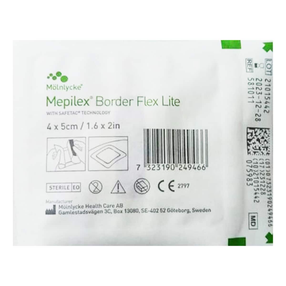 Thumbnail Mepilex Border Flex Lite Wound Dressing 4cm x 5cm Single